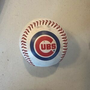Cub baseball with MAG Plus right hand baseball glove
